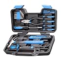 CARTMAN Cartman Blue 39-Piece Cutting Plier Tool Set - General Household Hand Tool Kit with Plastic Toolbox Storage Case