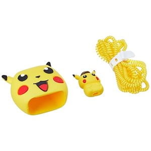 cartoon 3d design protective case for 18w 20w iphone 14 13 12 11 pro max fast charging cable adapter chargercute cartoon lightning data cable case for iphonepikachu 2yellow