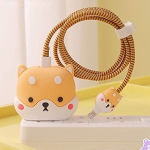 cartoon 3d design protective case for 18w 20w iphone 14 13 12 11 pro max fast charging cable adapter chargercute cartoon lightning data cable case for iphoneshiba innumulticolour
