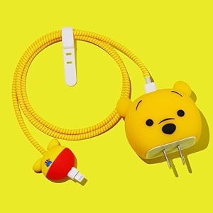 cartoon 3d design protective case for 18w 20w iphone 14 13 12 11 pro max fast charging cable adapter chargercute cartoon lightning data cable case winnie the pooh 2multicolor