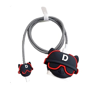 cartoon 3d design protective case for 18w 20w iphone 14 13 12 11 pro max fast charging cable adapter chargercute cartoon lightning data cable case for iphonebull dogmulticolour