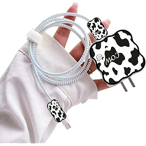 cartoon 3d design protective case for 18w 20w iphone 14 13 12 11 pro max fast charging cable adapter chargercute cartoon lightning data cable case for iphonemilk cowmulticolour