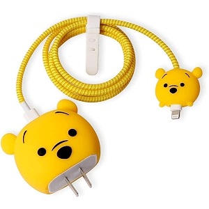 cartoon 3d design protective case for 18w 20w iphone 14 13 12 11 pro max fast charging cable adaptercute cartoon lightning data cable case charger winnie the pooh 1multicolor