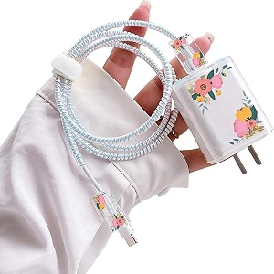 cartoon 3d design protective case for 18w 20w iphone 14 13 12 11 pro max fast charging cable adapter chargercute cartoon lightning data cable case for iphone chargerpeonymulticolor