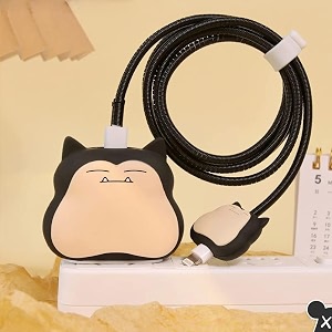 cartoon 3d design protective case for 18w 20w iphone 14 13 12 11 pro max fast charging cable adapter charger cute cartoon lightning data cable case for iphone charger black kabi