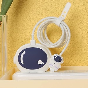 cartoon 3d design protective case for 18w 20w iphone 14 13 12 11 pro max fast charging cable adapter chargerlightning data cable case for iphone charger astronaut-multicolor