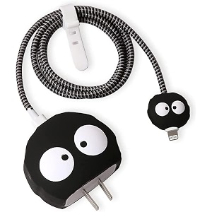 cartoon 3d design protective case for 18w 20w iphone 14 13 12 11 pro max fast charging cable adapter chargercute cartoon lightning data cable case for iphone carbon ballmulticolour