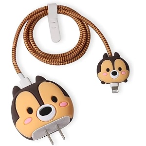 silicone cartoon 3d design protective case for 18w 20w iphone 14 13 12 11 pro max fast charging cable adapter chargercute cartoon lightning data cable case for iphonedark brown squirell