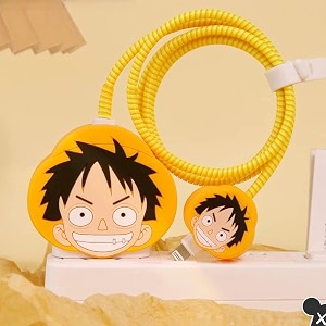 cartoon 3d design protective case for 18w 20w iphone 14 13 12 11 pro max fast charging cable adapter charger cute cartoon lightning data cable case for iphone charger monkey d luffy