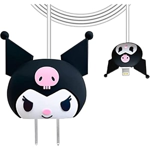cartoon 3d design protective case for 18w 20w iphone 14 13 12 11 pro max fast charging cable adapter charger cute cartoon lightning data cable case for iphone charger black merlot