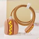 Cartoon 3D Design Protective Case for 18W 20W iPhone 14 13 12 11 Pro Max Fast Charging Cable Adapter Charger, Cute Cartoon Lightning Data Cable Case for iPhone Charger (HOT Dog)