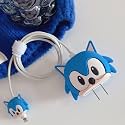 Cartoon 3D Design Protective Case for 18W 20W iPhone 14 13 12 11 Pro Max Fast Charging Cable Adapter Charger, Cute Cartoon Lightning Data Cable Case for iPhone Charger (Blue CAT)