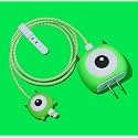 Cartoon 3D Design Protective Case for 18W 20W iPhone 14 13 12 11 Pro Max Fast Charging Cable Adapter Charger,Cute Cartoon Lightning Data Cable Case for iPhone,Big Eyed Boy,Green