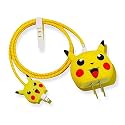 Cartoon 3D Design Protective Case for 18W 20W iPhone 14 13 12 11 Pro Max Fast Charging Cable Adapter Charger,Cute Cartoon Lightning Data Cable Case for iPhone,Pikachu 1,Multicolour
