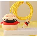 Cartoon 3D Design Protective Case for 18W 20W iPhone 14 13 12 11 Pro Max Fast Charging Cable Adapter Charger,Cute Cartoon Lightning Data Cable Case for iPhone,Crayon Shinchan,Yellow