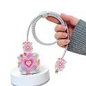Cartoon 3D Design Protective Case for 18W 20W iPhone 14 13 12 11 Pro Max Fast Charging Cable Adapter Charger, Cute Cartoon Lightning Data Cable Case for iPhone, Love Heart,Multicolor
