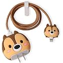 Cartoon 3D Design Protective Case for 18W 20W iPhone 14 13 12 11 Pro Max Fast Charging Cable Adapter Charger,Cute Cartoon Lightning Data Cable Case for iPhone(Light Brown Squirell)