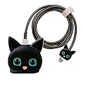 Cartoon 3D Design Protective Case for 18W 20W iPhone 14 13 12 11 Pro Max Fast Charging Cable Adapter Charger, Cute Cartoon Lightning Data Cable Case for iPhone Charger, Black CAT