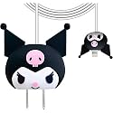 Cartoon 3D Design Protective Case for 18W 20W iPhone 14 13 12 11 Pro Max Fast Charging Cable Adapter Charger, Cute Cartoon Lightning Data Cable Case for iPhone Charger (Black Merlot)