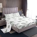 Cartoon Animal Bedding for Girls Boys Kids Full Size Cute Giraffe Bed Sheets Set Room Decor Zoo Animal 4 Pieces Sheet With 26 Inch Deep Pockets Wildlife Breathable Soft Lightweight Microfiber