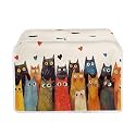 Cartoon Cat Print Toaster Oven Dust Cover 4 Slice Wide Slot Bread Machine Cover Anti Fingerprint Protective Covers for Kitchen