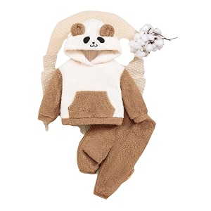 Cartoon Character Design Kids Fur Hooded Top