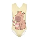 Cartoon Pattern Kids Girls Bathing Suits One Piece Swimsuit Soft &amp; Quick Dry, 5-14Years