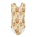 Cartoon Pattern Kids Girls Bathing Suits One Piece Swimsuit Soft &amp; Quick Dry, 5-14Years