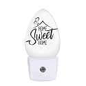 Home Sweet Home Night Light Calligraphy Art with Lovely Heart and Abstract Incense Chimney Plug-in Nightlight Energy Saving 0.5W LED Lighting for Boys Girls Men Women