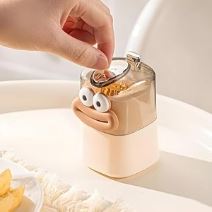 cartoon shape automatic toothpick dispenser push-on toothpick holder portable square retractable toothpick holder toothpicks container for home kitchen amp restaurantpack-01