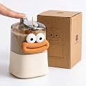 Cartoon Shape Pop-Up Automatic Toothpick Holder Dispenser Plastic Portable Push Retractable Storage Box For Home Kitchen Restaurant Dining Table 6x6x9 cm Beige Pack Of 1