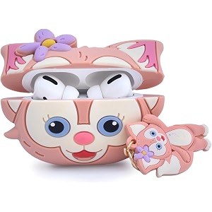 cartoon silicone case compatible with apple airpods pro 3 2025 case cover  cute 3d shockproof 360 protective skin cover with keychain  airpods pro 3nd gen case lina-bell
