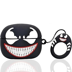 cartoon silicone case compatible with apple airpods pro 3 2025 case cover  cute 3d shockproof 360 protective skin cover with keychain  airpods pro 3nd gen case venome