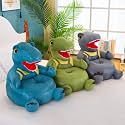 Cartoon Sofa Kids Dinosaur Sofa with Zipper Kids Toy Gift(Green,60cm)