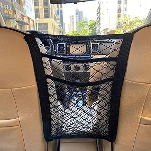 3-layer car mesh organizer seat back net bag barrier of backseat pet kids cargo tissue purse holder driver storage netting pouchautomotive seat back organizers