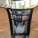 3-Layer Car Mesh Organizer, Seat Back Net Bag, Barrier of Backseat Pet Kids, Cargo Tissue Purse Holder, Driver Storage Netting Pouch,Automotive Seat Back Organizers.