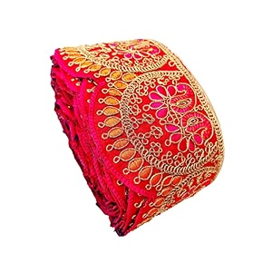 embroidery heavy work trim lace border for saree kurti dresses bandhani lehenga decorative ribbon 11 cm width 6 meter red