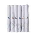 Caruso Italy Men's Initial Monogram (A-Z) Embroidery 100% Pure Cotton Handkerchief White Base With Colored Border - Pack Of 6
