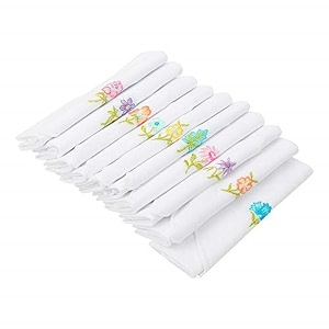 caruso italy women39s embroidered 100 pure cotton handkerchief multicolor  hanky for women  pack of 10