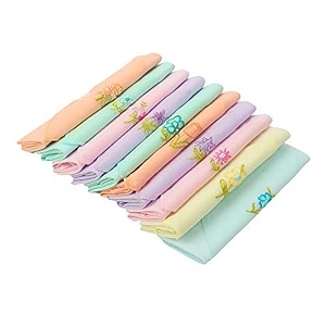 caruso italy women39s embroidered 100 pure cotton handkerchief multicolor  hanky for women  pack of 10