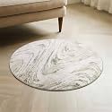 Carvapet 2ft Round Rug Beige Modern Abstract