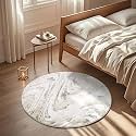 Carvapet 3ft Round Rug Beige Modern Abstract