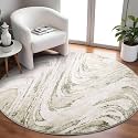 Carvapet Modern Abstract Round Rug 4ft Rugs