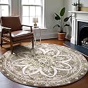 Carvapet Round Rugs Vintage Circle Rug -