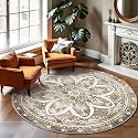 Carvapet Vintage 72 inch Round Rugs -