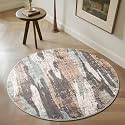 Carvapet Washable 3ft Round Area Rug Dark