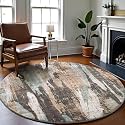 Carvapet Washable 5ft Round Rug Modern Abstract