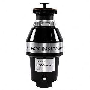 carysil fwd food waste disposercrusher for kitchen sink  12 hp heavy-duty 380w garbage disposal  2500 rpm dc motor low noise corrosion-proof wear-resistant stainless steel grinding - black