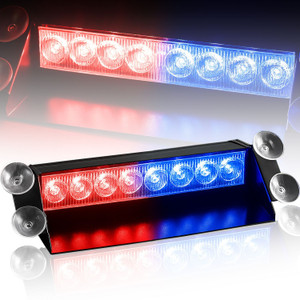 carzex 8 led flash car flashing warning emergency windshield unit 3 mode police strobe light lamp waterproof police and chargerchipku car fancy lights