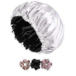 satin bonnet silk hair bonnet for sleeping satin bonnet for hair bonnets for women silk bonnet for natural hair for shower cap silver